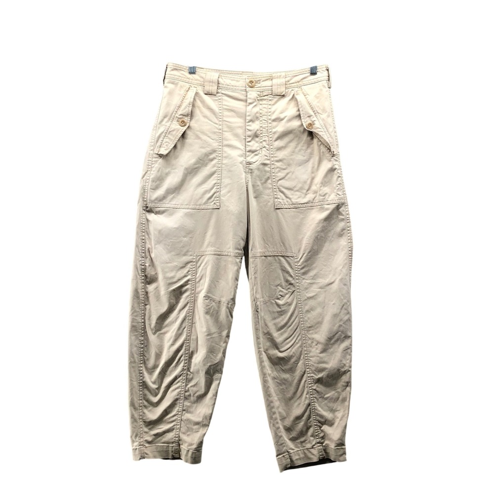 Banana Republic Utility Barrel Pants Womens 4 Beige Khaki Stretch High Rise Y2K